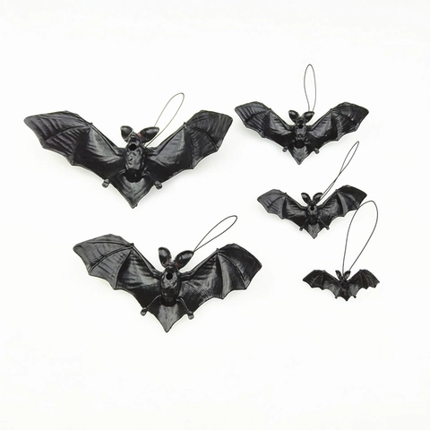 Decorazioni Pipistrello Appeso Halloween Plastica Realistico Spaventoso Luminoso Nero Oggetti Di Scena Per Feste Decor