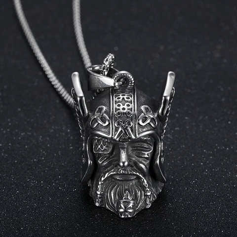 Vikingo Odin Biker Campana De La Suerte Colgante Collar Acero Inoxidable Retro Mitología Nórdica Joyas Para Hombre