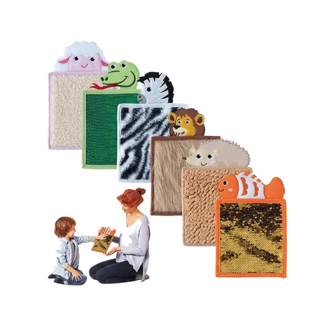 Tappetini Sensoriali Forma Animale Feltro Paillettes Peluche Per Allenamento Tattile Supporto Autismo Giocattoli Educativi Montessori Per Bambini