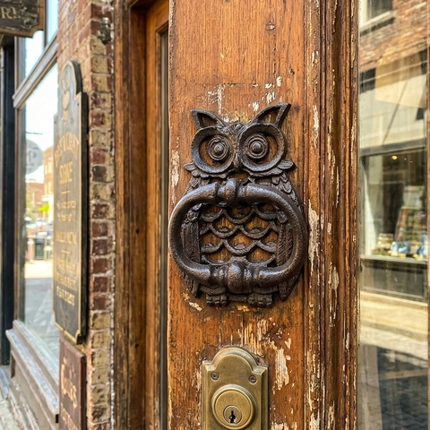Vintage Owl Door Knocker Cast Iron Heavy Duty Retro Animal Handle For Front Door Garden Home Decor Rustic Wall Hanging