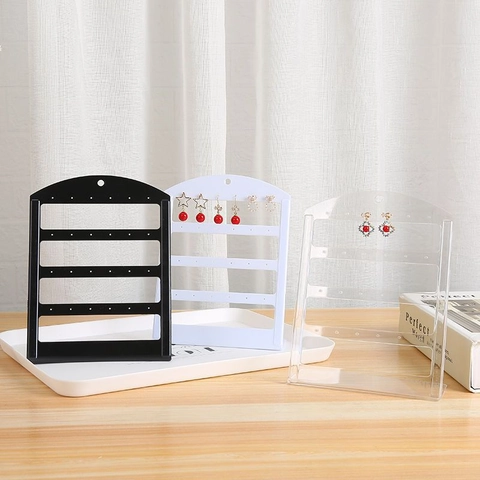 Acrylic Earring Display Stand Holder L-Shaped Desktop Earring Stud Storage Board Modern Jewelry Organizer For Showcase