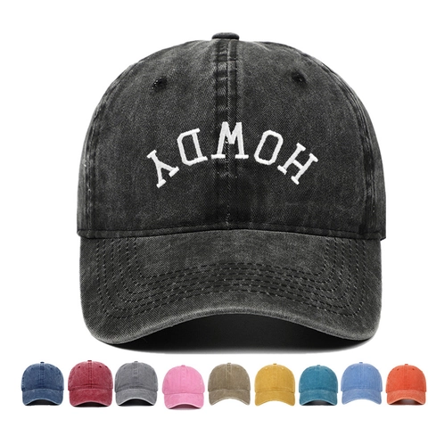 Cappello Da Baseball Ricamo Howdy Cotone Lavato Vintage Regolabile Dad Hat Stile Retro Distressed Copricapo Casual All Aperto