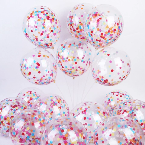 Transparentes Latex Konfetti Ballon Rund Bunte Papierschnipsel Gefüllt Romantische Party Dekoration Geburtstag Hochzeit