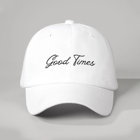 Casquette De Baseball Brodée Good Times Polyester Réglable Rétro Visière Courbée Chapeau De Soleil
