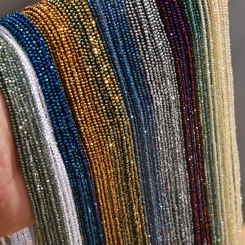 Faceted Glass Crystal Spacer Beads Small Shiny Wheel Beads For DIY Jewelry Making Necklaces Bracelets Earrings