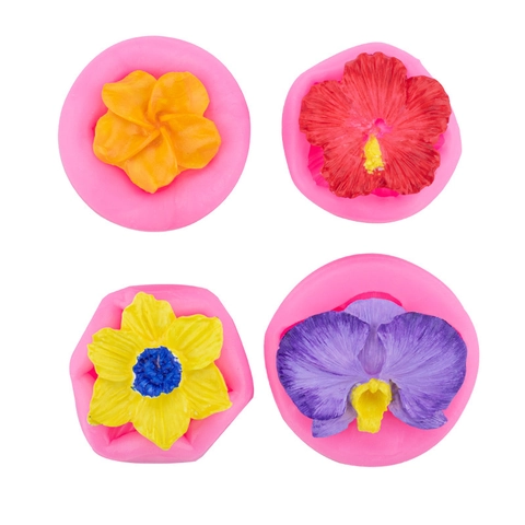 Moules En Silicone Fleurs Feuilles 3D Pour Décoration De Gâteaux Fondant Fabrication Savon Aromathérapie Bougies Bricolage Flexible