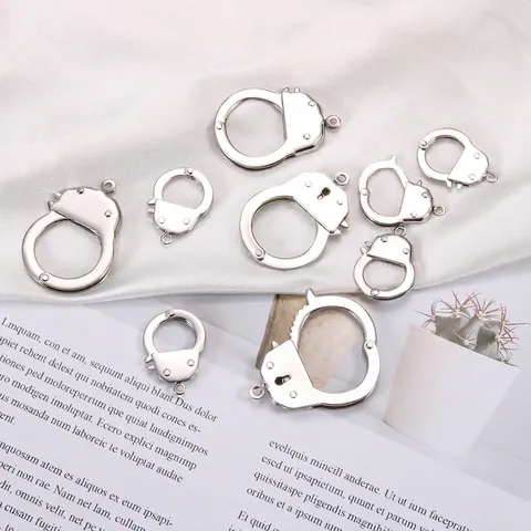 Handschellen Verschluss Schmuckverbinder Edelstahl Armband Halskette Zubehör Poliertes Metall Element