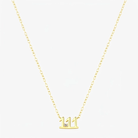 Glückszahl 111 Anhänger Halskette 925 Sterlingsilber Vergoldet Mit Zirkonia Modischer Halsschmuck Für Frauen