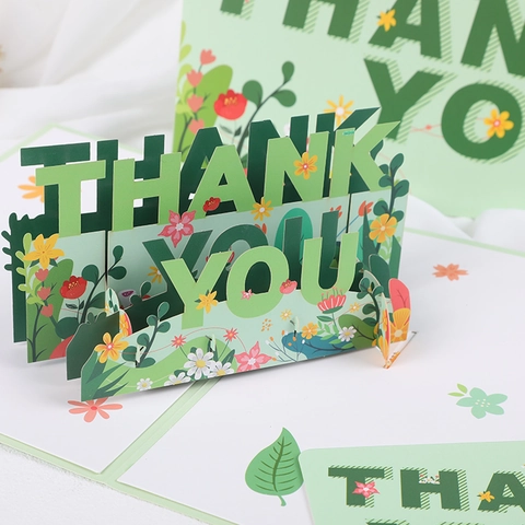 3D Pop Up Thank You Cards Set Floral Cardboard Laser Cut Greeting Cards With Envelope For Wedding Birthday Mothers Day Teacher Appreciation