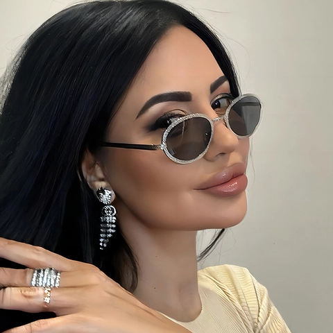 Vintage Small Oval Sunglasses Metal Frame UV400 Protection PC Lens Steampunk Style Fashion For Women