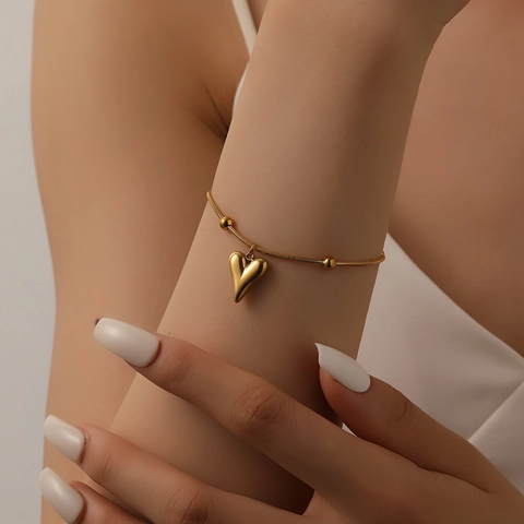 Collana Bracciale Orecchini Cavigliera Ciondolo Cuore Acciaio Inossidabile Catena Serpente Gioielli Moda Donna