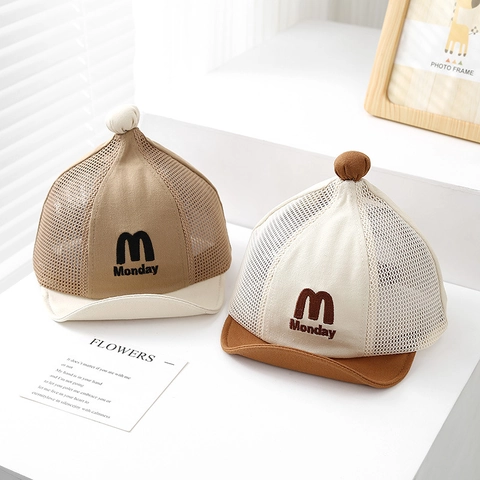 Baby Netz Baseballkappe Sonnenhut Für Kleinkinder Jungen Mädchen Monday Buchstaben Stickerei Atmungsaktiv Sommer Draußen Hut