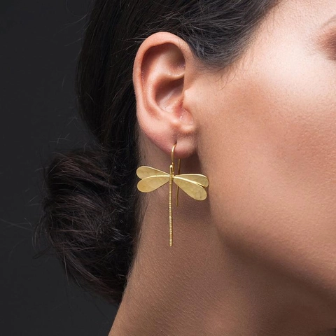 Orecchini A Pendente Libellula In Lega Texture Metallo Martellato Gioielli Lunghi Minimalisti Stile Bohemien Per Donne