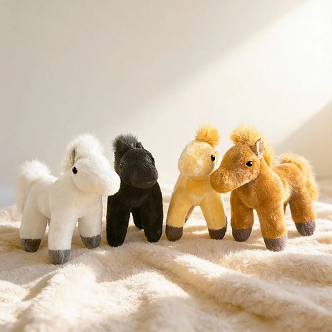 Süßer Plüsch Pferd Schlüsselanhänger Simulation Pony Tasche Anhänger Weiche Kuscheltier Puppe Mit Metall Hummerverschluss