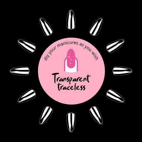 Faux Ongles Press On en Forme d'Amande Transparent sans Traces Mi-longs Couverture Complète avec Boîte de Rangement pour DIY Manucure Femme