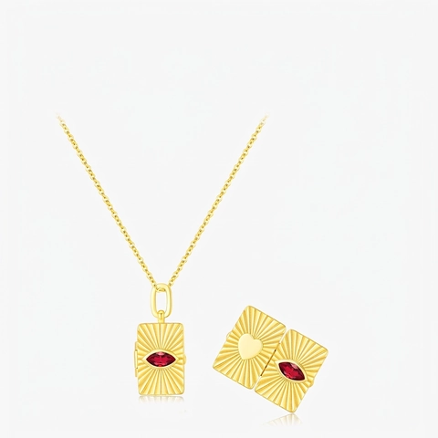 925 Sterling Silver Locket Necklace Vintage Romantic Openable Heart Love Letter Pendant Gold Plated Radiant Red Eye Zircon