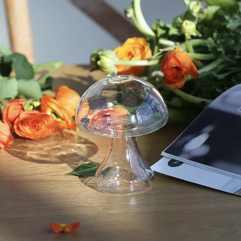 Champignon Glazen Vaas Transparant Hydrocultuur Bloempot Desktop Ornament Noordse Stijl Woondecoratie