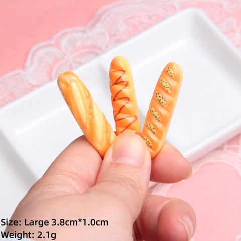 Ciondoli In Resina A Forma Di Baguette Miniatura Per Fai Da Te Decorazione Casa Delle Bambole Ornamenti Cibo Giocattolo
