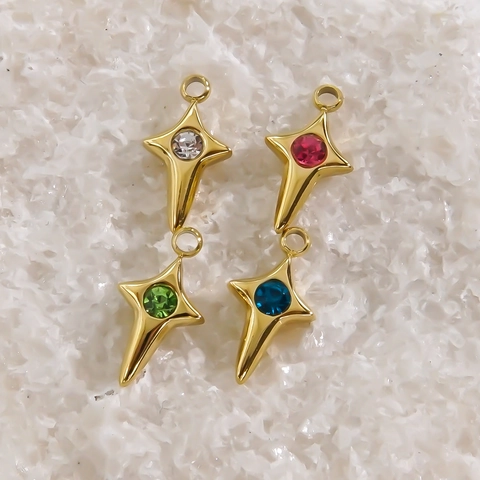 Charmes Étoile Scintillants En Acier Inoxydable Avec Strass Pour Fabrication De Bijoux DIY Collier Bracelet Boucles Oreilles