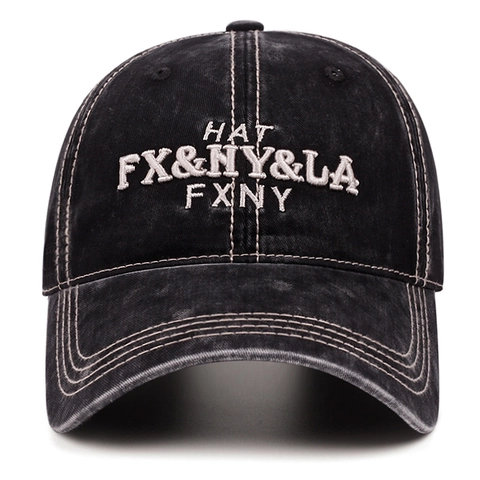 Berretto Da Baseball In Cotone Lavato Vintage Stile Retrò Distressed Ricamo Lettere Regolabile Streetwear Cappello Sole