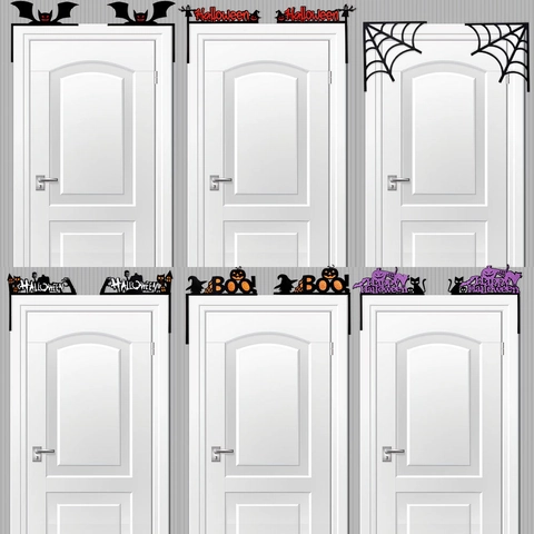 Decorazione Angolo Porta Halloween Feltro Glitter Pipistrello Tela Ragno Silhouette Ornamento Cornice Finestra