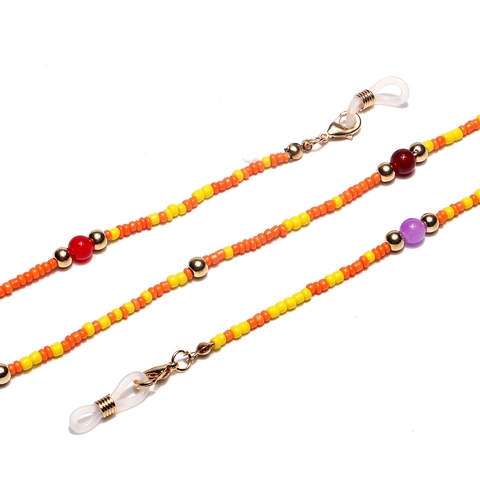 Colorful Beaded Glasses Chain Handmade Glass Seed Beads Anti-Slip Eyewear Strap Mask Holder Lanyard For Women Fashion