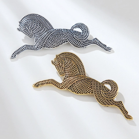 Vintage Galoppierendes Pferd Brosche Antikes Gold Silber Zinklegierung Tierkreis Tierform Anstecknadel Geschenk Für Damen Herren