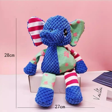 Squeaky Plush Dog Toy Corduroy Corn Fleece Interactive Cartoon Animal Puppy Teeth Cleaning Bite Resistant Chew
