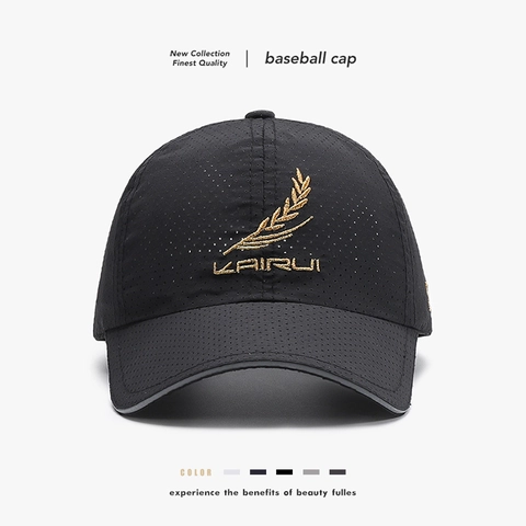 Breathable Mesh Baseball Cap Polyester Quick Dry Sunshade Outdoor Sport Adjustable Hat For Men Women Embroidery Style
