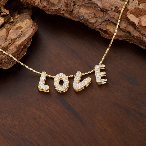 Colgantes Letras Burbuja Cobre Dorado Circonia Alfabeto Charms Creación De Joyas DIY Accesorio De Moda