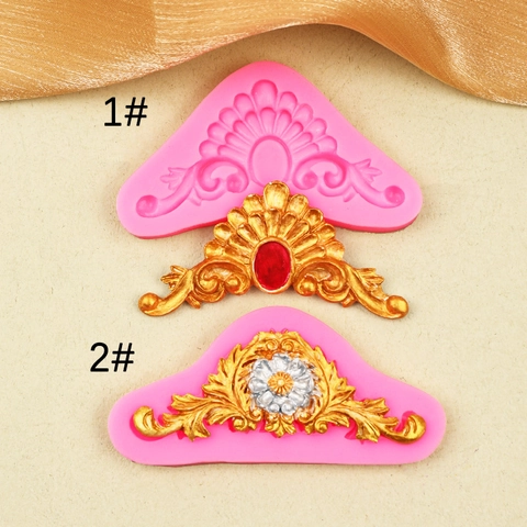 Molde De Silicona Con Borde De Relieve Barroco Para Decoración De Pasteles Fondant Retro Europeo Floral Arcilla DIY