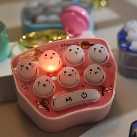 Mini Gioco Acchiappa la Talpa Portachiavi Carino Cartone Animato Portatile Elettronico Educativo Giocattolo Pendente Per Borsa Con Campanello