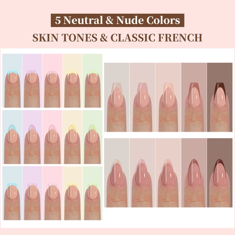 Unghie Finte French Press On Soft Gel Punte Per Unghie Nude Rosa Sfumato Manicure Professionale DIY Unghie Artificiali
