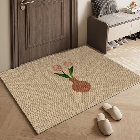 Entrance Door Mat Non-Slip Indoor Floor Rug Belgian Velvet Modern Geometric Floral Animal For Entryway Hallway Washable