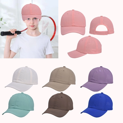 Gorra De Béisbol Para Niños Transpirable Malla Secado Rápido Protección Solar Sombrero Deportivo Ligero Ajustable