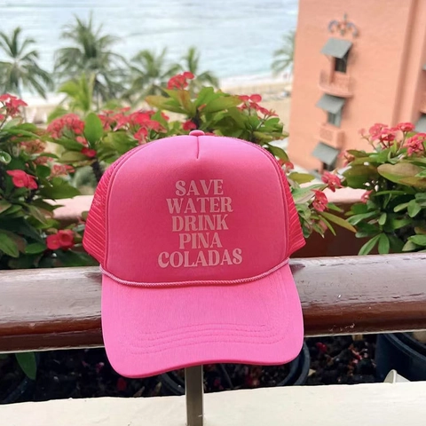 Grappige Slogan Trucker Hat Polyester Mesh Ademend Verstelbaar Gebogen Rand Zomer Strand Vakantie Casual Pet