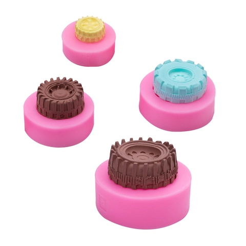 Silikonformen Reifenform Auto Motorrad Radmuster Fondant Tortendekoration Gumpaste Schokolade Süßigkeiten Backwerkzeuge
