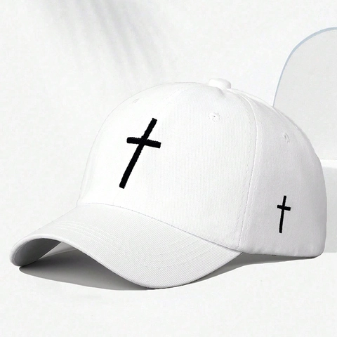 Embroidery Cross Baseball Cap Breathable Polyester Sunshade Hat Adjustable Outdoor Sport Headwear Casual Hip Hop Unisex
