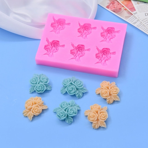 Rosenblüten Silikonform 3D Blumenformen Zum Backen Von Kuchen Handgemachte Seife Aromatherapie Kerze Harz DIY Handwerk