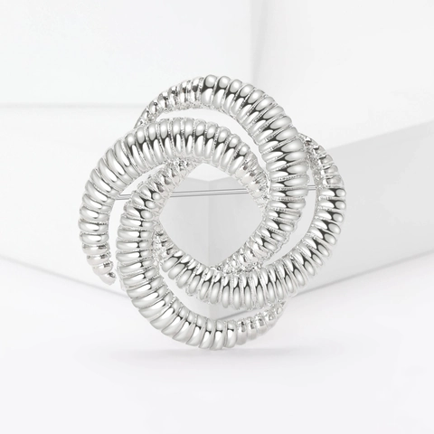 Vintage Geometrische Legierung Brosche Pin Für Damen Verdrehte Spirale Knoten Design Gold Silber Strukturierte Metall Pin Für Anzüge