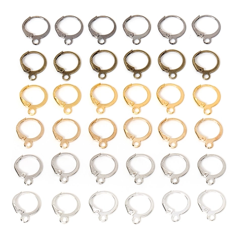Leverback Earring Hooks Metal Plated Round Earring Hoops With Loop For DIY Jewelry Making Crafts Earring Findings