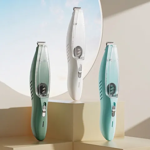 Electric Pet Hair Vacuum Trimmer Low Noise Grooming Clippers USB Rechargeable Hair Collector For Cats Dogs Professional