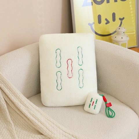 Mahjong Plüschkissen Kreatives Dekokissen Weiches Spielzeug Neuheit Schlüsselanhänger Deko Accessoire Für Sofa Bett Zuhause Büro