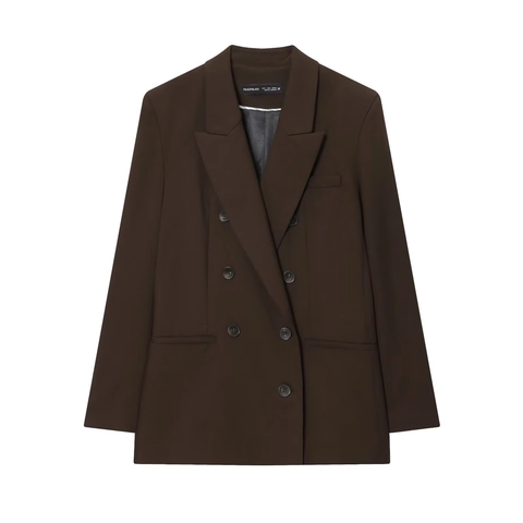 Dames Blazer En Broek Outfit Double Breasted Jas Met Lange Mouwen Rechte Broek Elegante Kantoorstijl