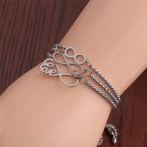 Oneindigheid Hart Hartslag Armband Roestvrij Staal Verstelbare Schuifgesp Minimalistische Sieraden Cadeau Unisex