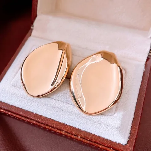 Irregular Leaf Stud Earrings Alloy High Polish Pleated Design With 925 Sterling Silver Earring Post Minimalist For Women
