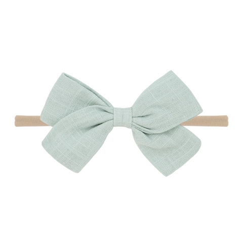 Baby Bow Headband Cotton Linen Soft Seamless Stretchable Nylon Hair Band For Toddler Newborn Girls Hair Accessories