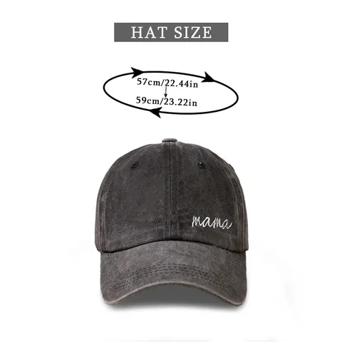 Casquette De Baseball Coton Lavé MAMA Broderie Rétro Vieilli Dad Hat Réglable Sports De Plein Air Unisexe
