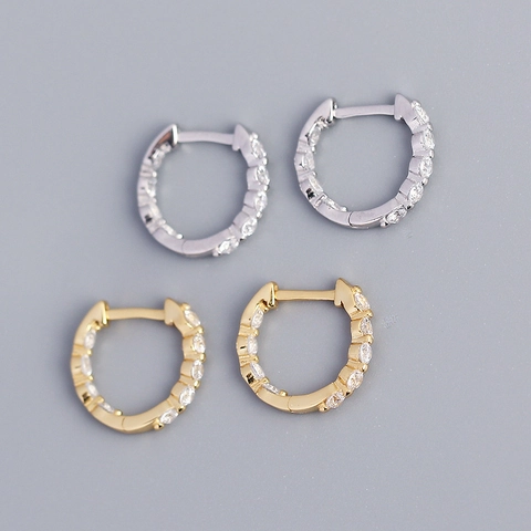 Orecchini Huggie Hoop In Argento Sterling S925 Con Zirconia Cubica Stile Coreano Minimalista Gioielli Per Donne