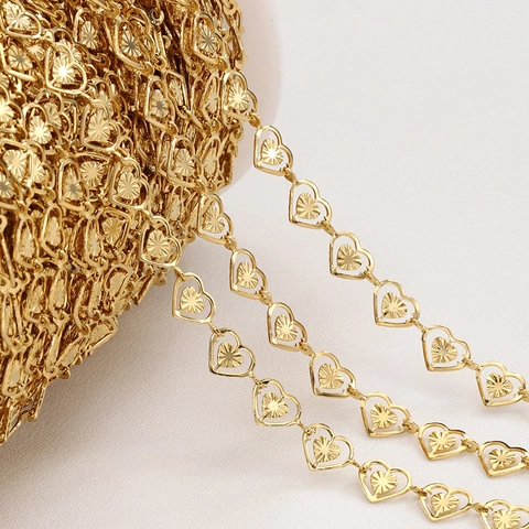 Catena A Maglia In Acciaio Inossidabile Cuore Ovale Cava Goffrata Per Creazione Gioielli DIY Collane Accessori Stile Nicchia